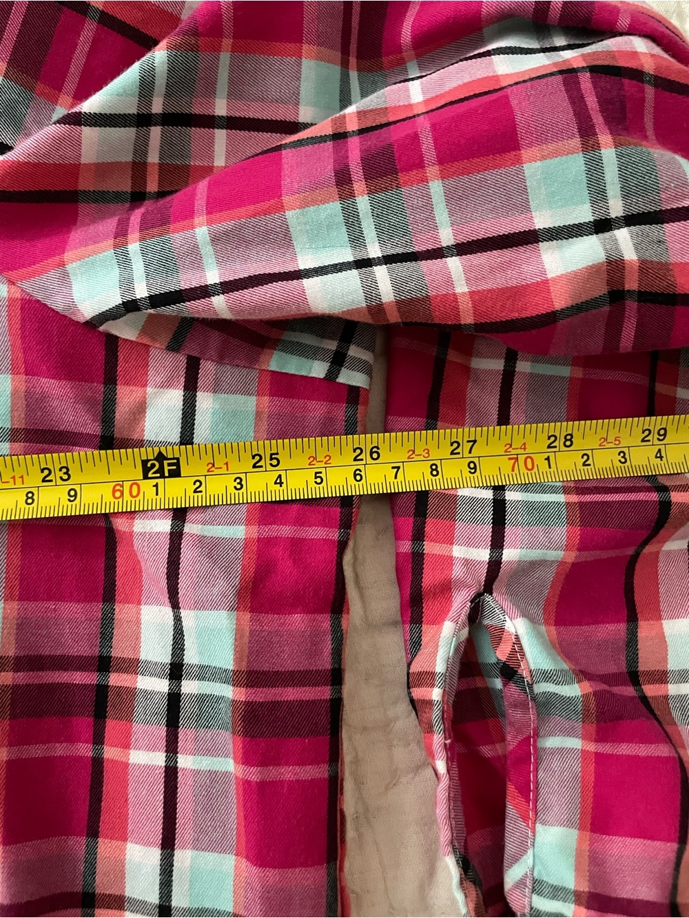 Allison Daley Pink Plaid Ruffle Collar Button-Down Shirt, Size L/XL - Picture 8 of 11